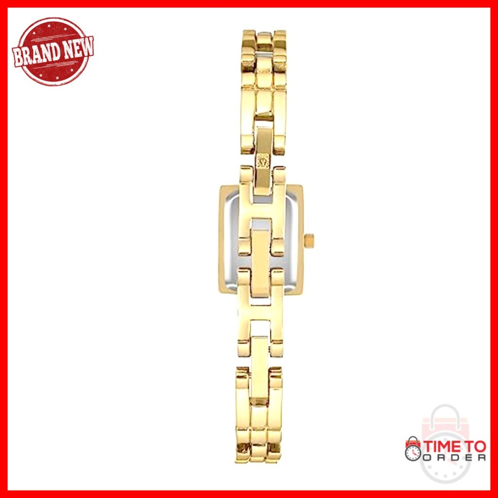 Gold Tone Rectangular Watch Minimal Chic Elegant … - image 3